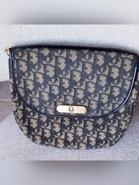 Dior Beige and Black Oblique Monogram Shoulder Bag